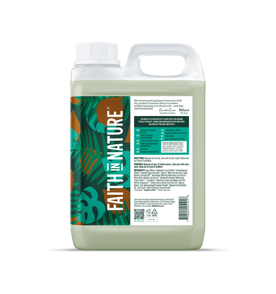 Faith In Nature Organic Coconut Shampoo 2.5L Refill