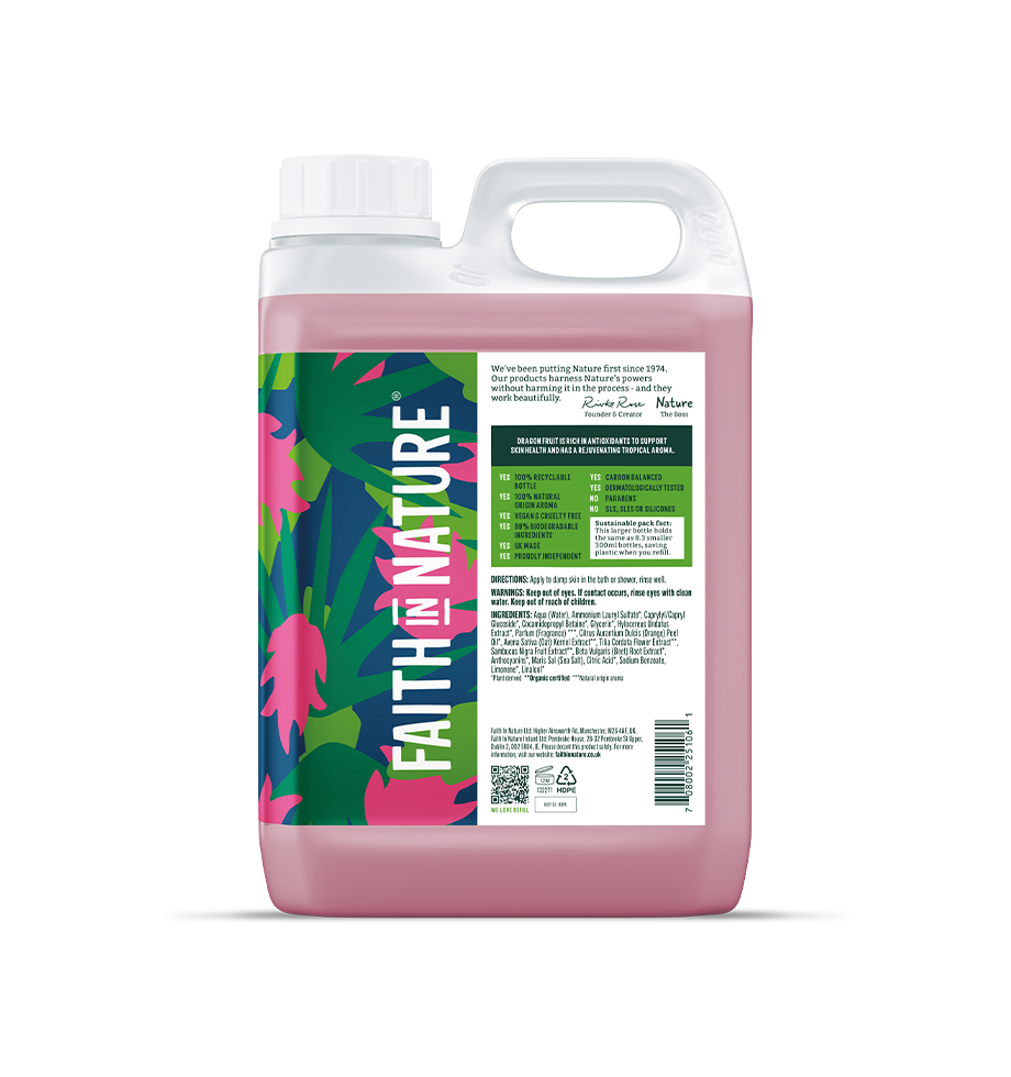 Faith In Nature 2.5L Dragon Fruit Shower Gel Refill
