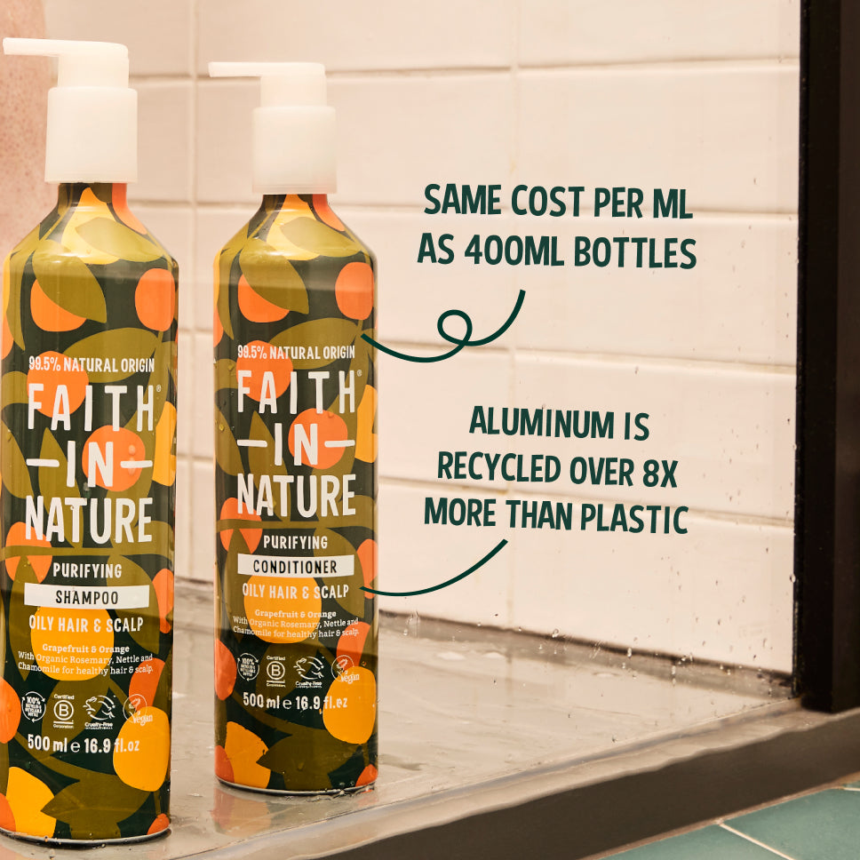 Faith In Nature 500ml aluminium orange conditioner for oily hair
