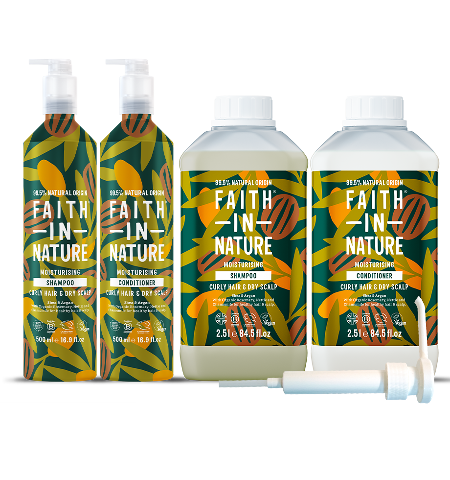 Faith In Nature Curly Hair Shampoo & Conditioner Aluinium Refill Set