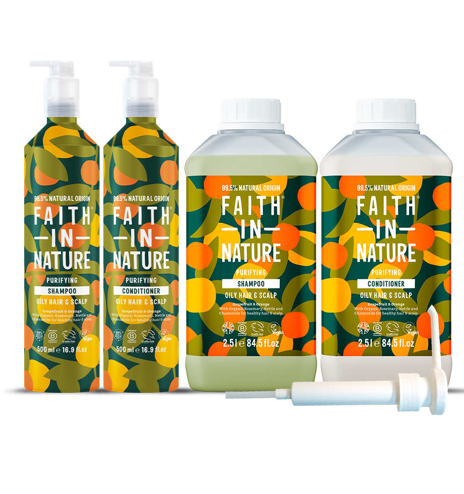 Faith In Nature Grapefruit & Orange Shampoo & Conditioner Aluminium Refill Set
