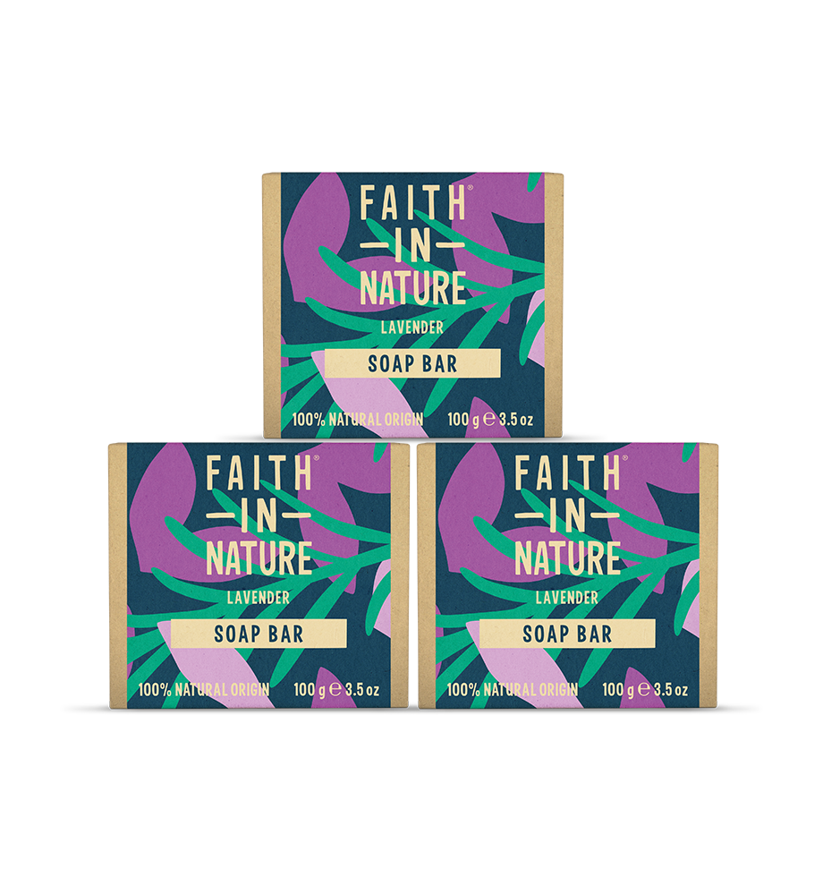3 x Lavender Soap - Natural, Vegan, Plastic-Free Skincare Set