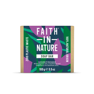 Faith In Nature Lavender & Geranium Natural Plastic Free Soap Bar