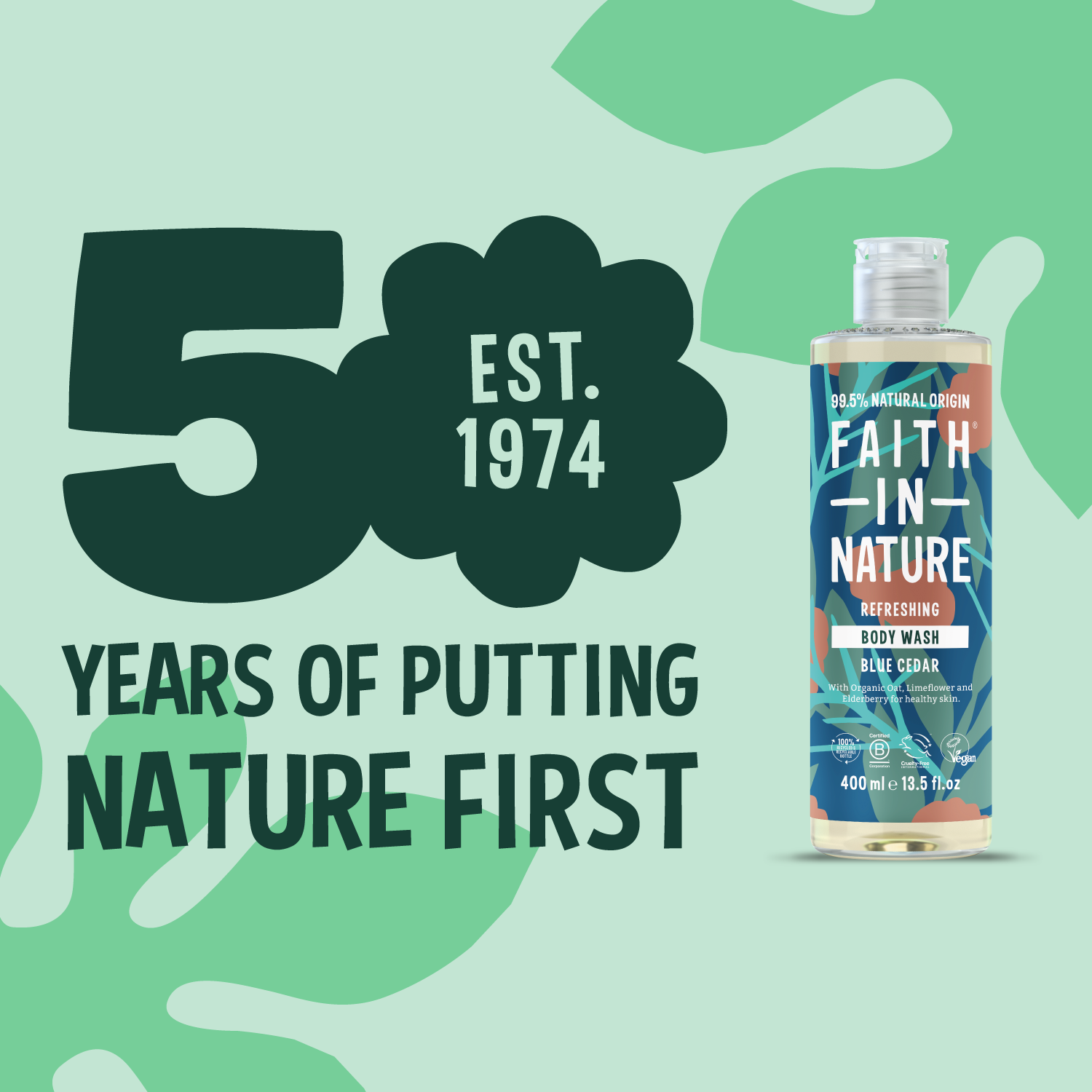 Natural blue cedar shower gel