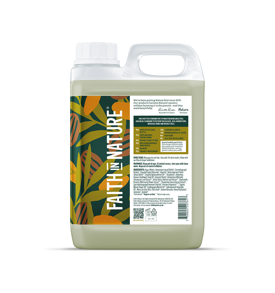Shea & Argan Natural Shampoo 2.5L Refill