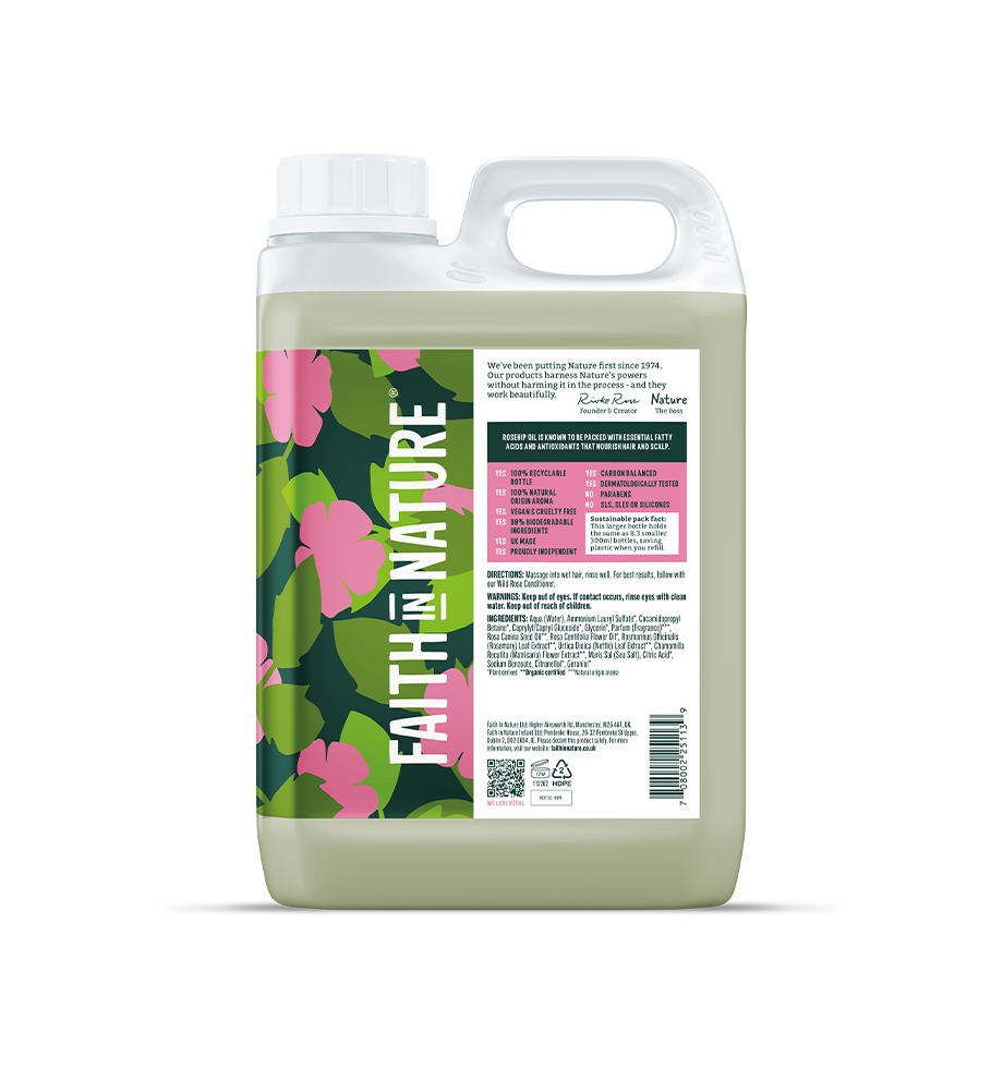 Faith In Nature Natural Wild Rose Shampoo 2.5L Refill