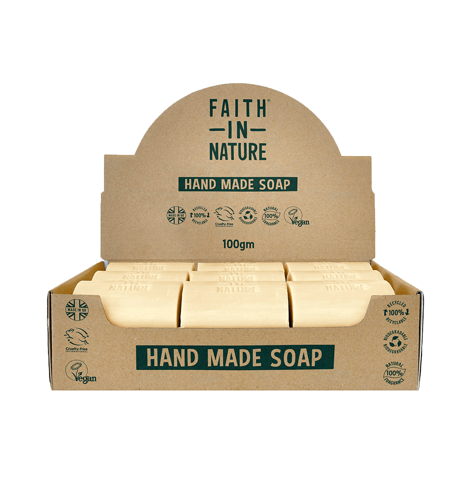 Box of 18 Unwrapped Natural Fragrance Free Soaps - Faith In Nature