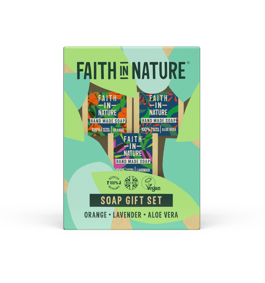 Soap Stack - Orange, Aloe Vera and Lavender Vegan Soap - Gift Set - Faith In Nature