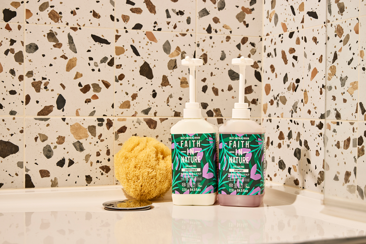 2.5L natural shampoo, conditioner and body wash