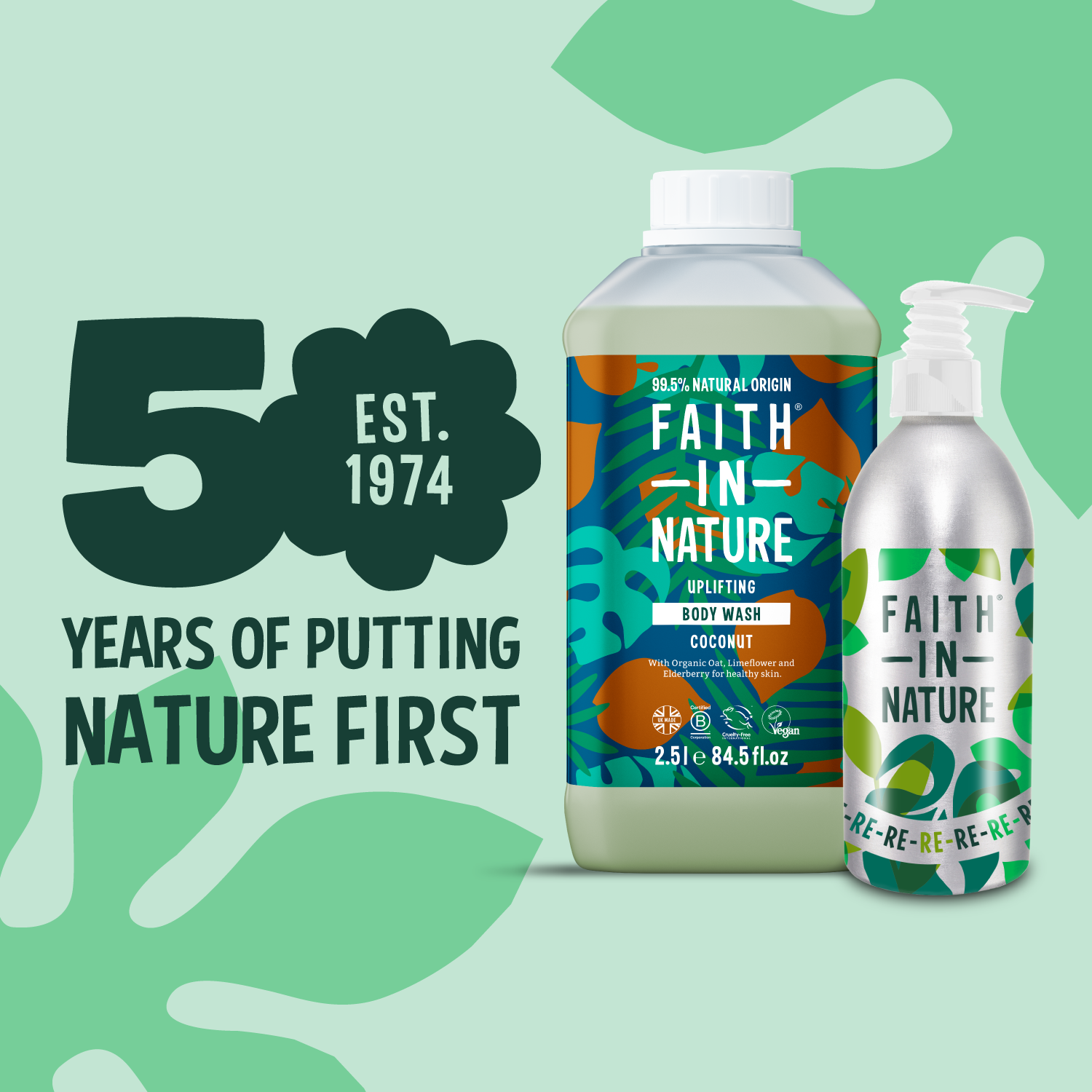 Coconut body wash 2.5L with aluminium refill bottle