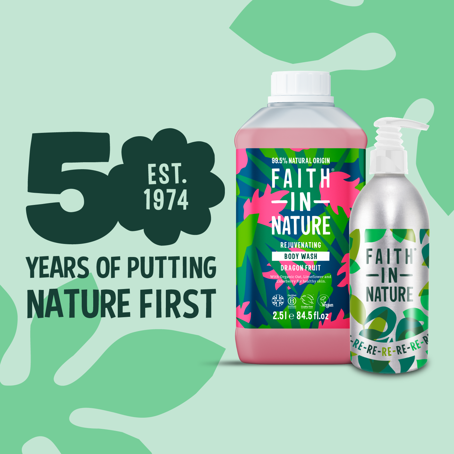 Dragon Fruit body wash 2.5L with aluminium refill bottle