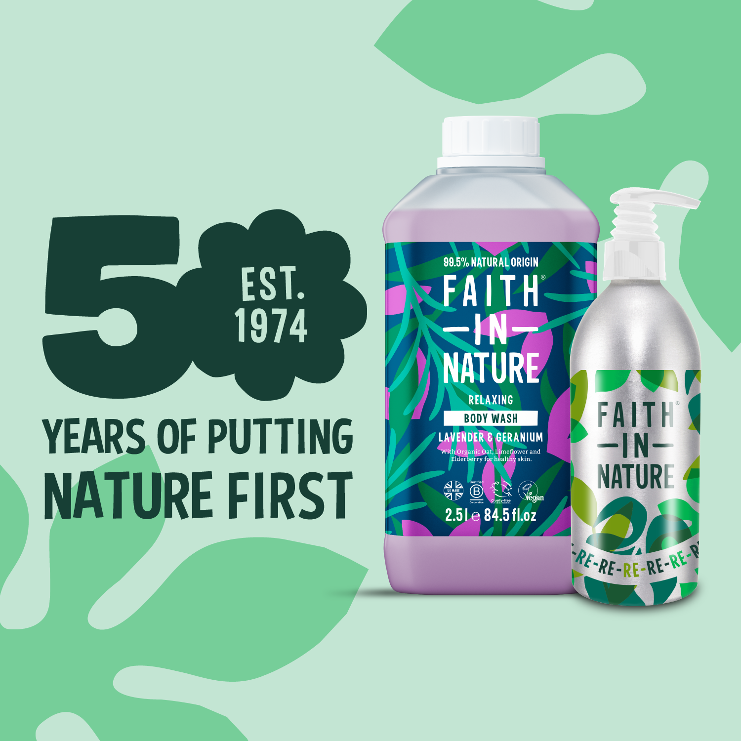 Lavender & Geranium body wash 2.5L with aluminium refill bottle