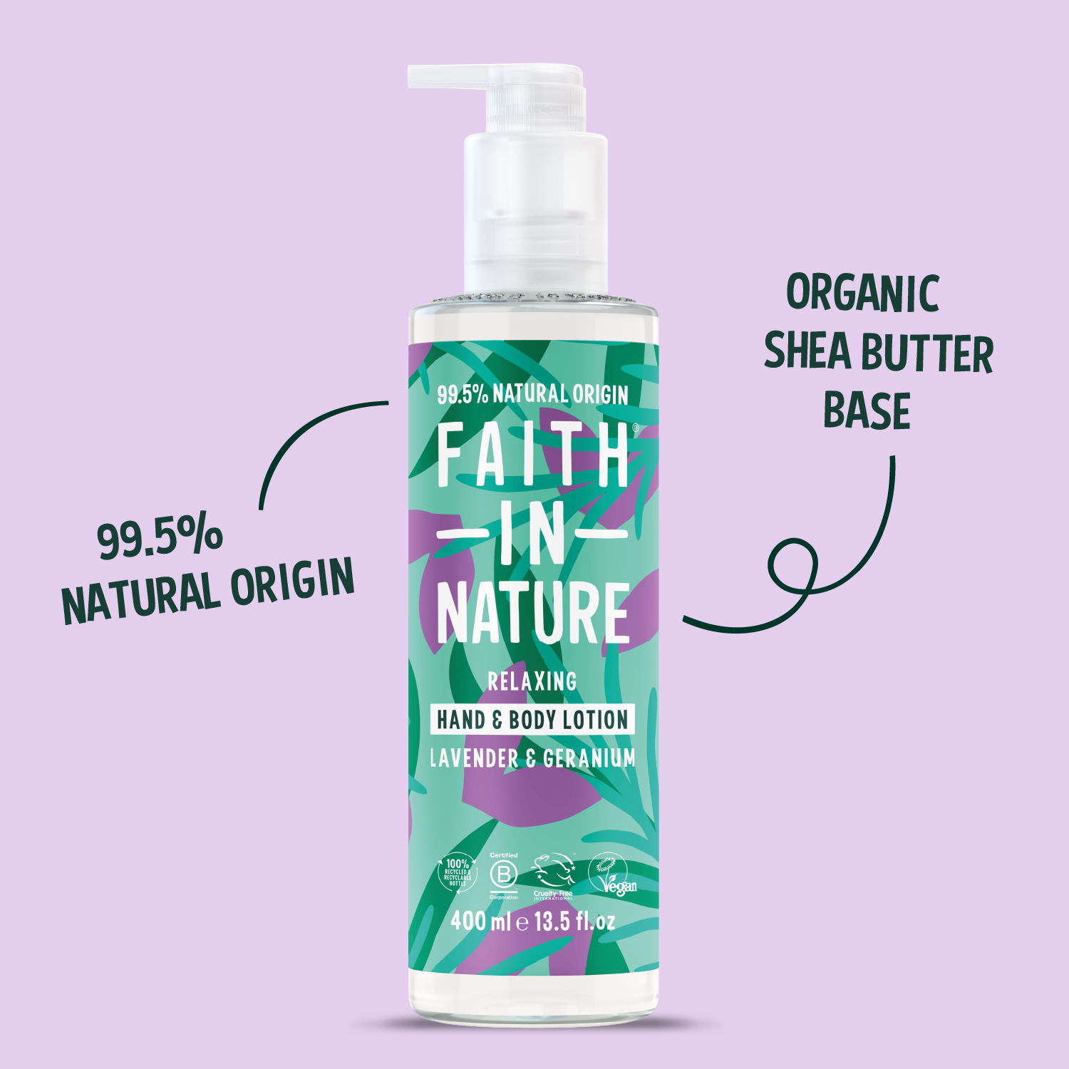 Lavender & Geranium hand and body lotion - 400ml