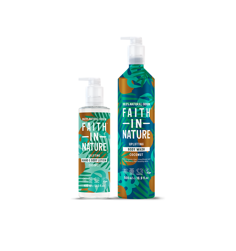 Coconut aluminium body wash & lotion set