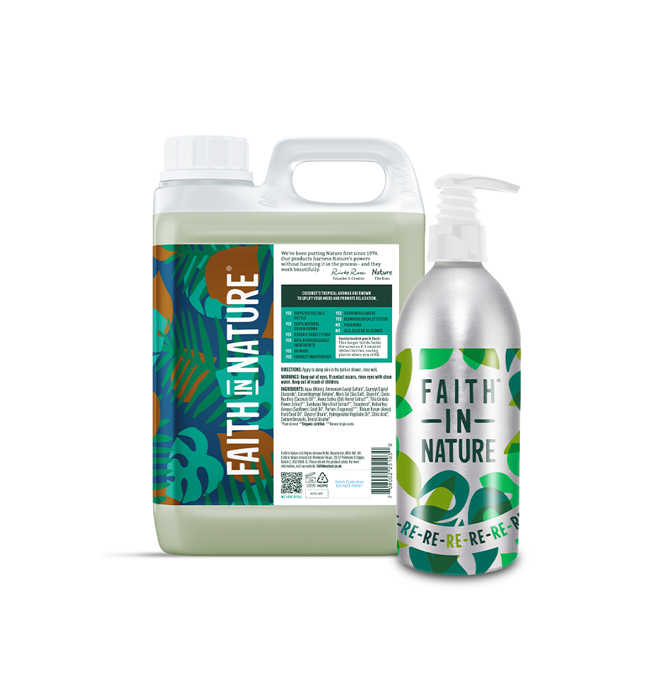 Coconut body wash 2.5L with aluminium refill bottle