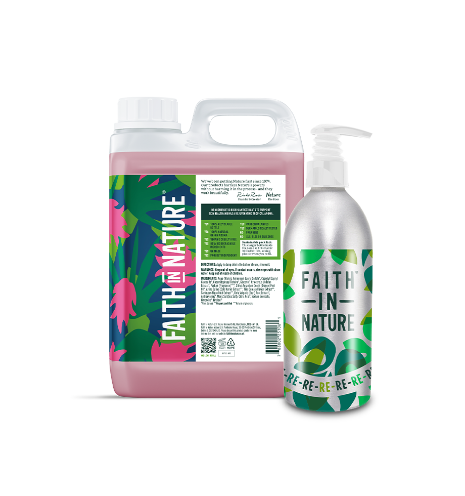 Dragon Fruit body wash 2.5L with aluminium refill bottle