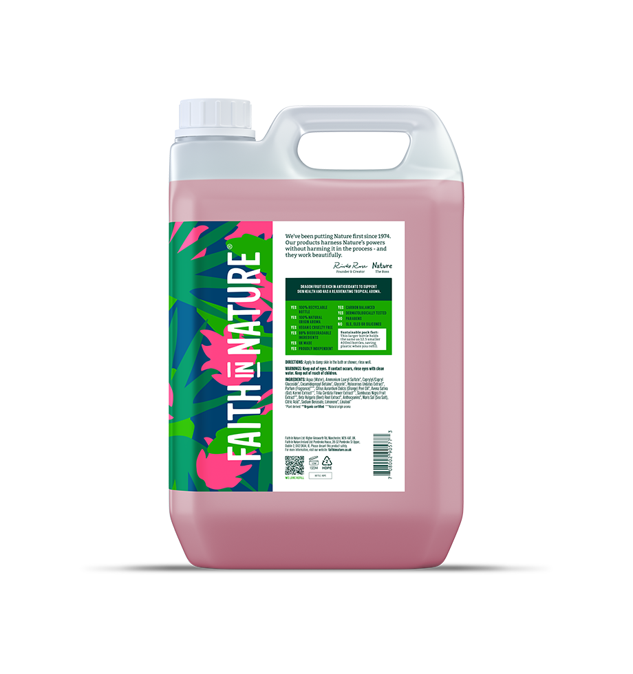 Faith In Nature 5L Dragon Fruit Refill Shower Gel