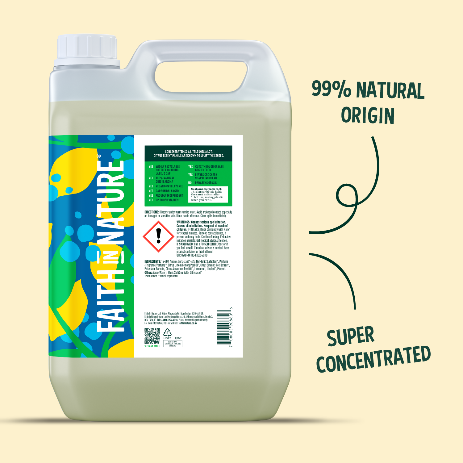 Lemon washing up liquid 5L