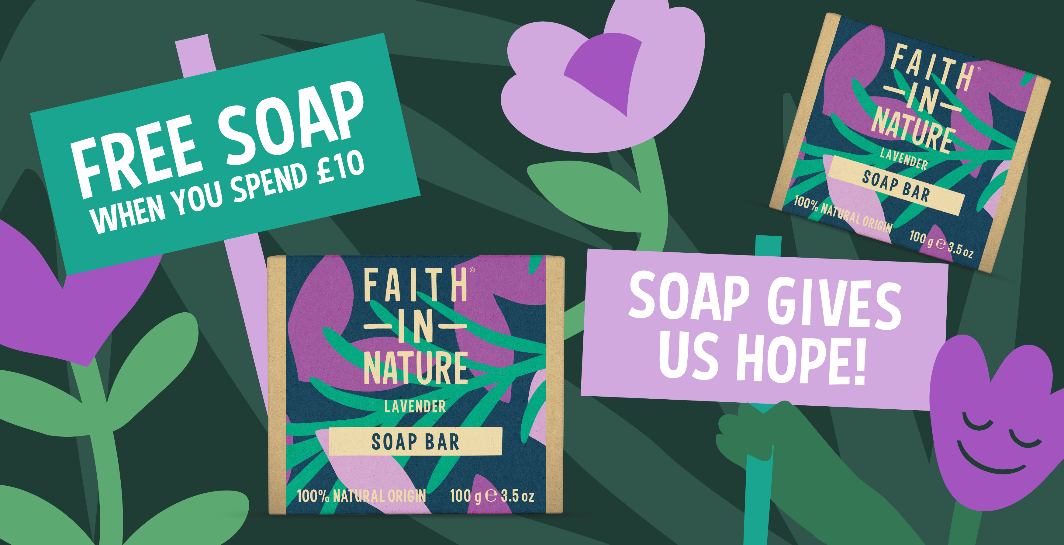 Free Lavender Soap Bar when you spend £10
