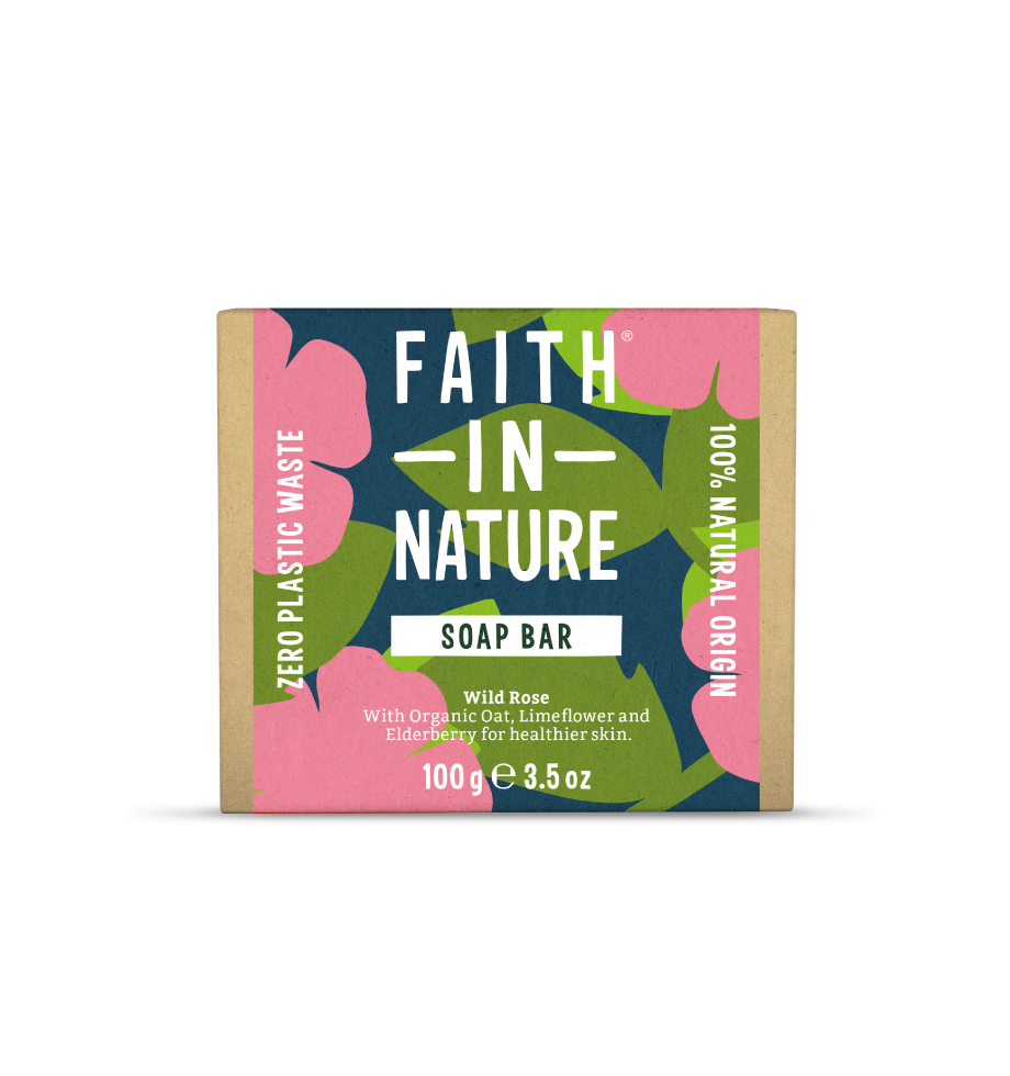 Natural wild rose soap bar - Faith In Nature - plastic free, zero waste