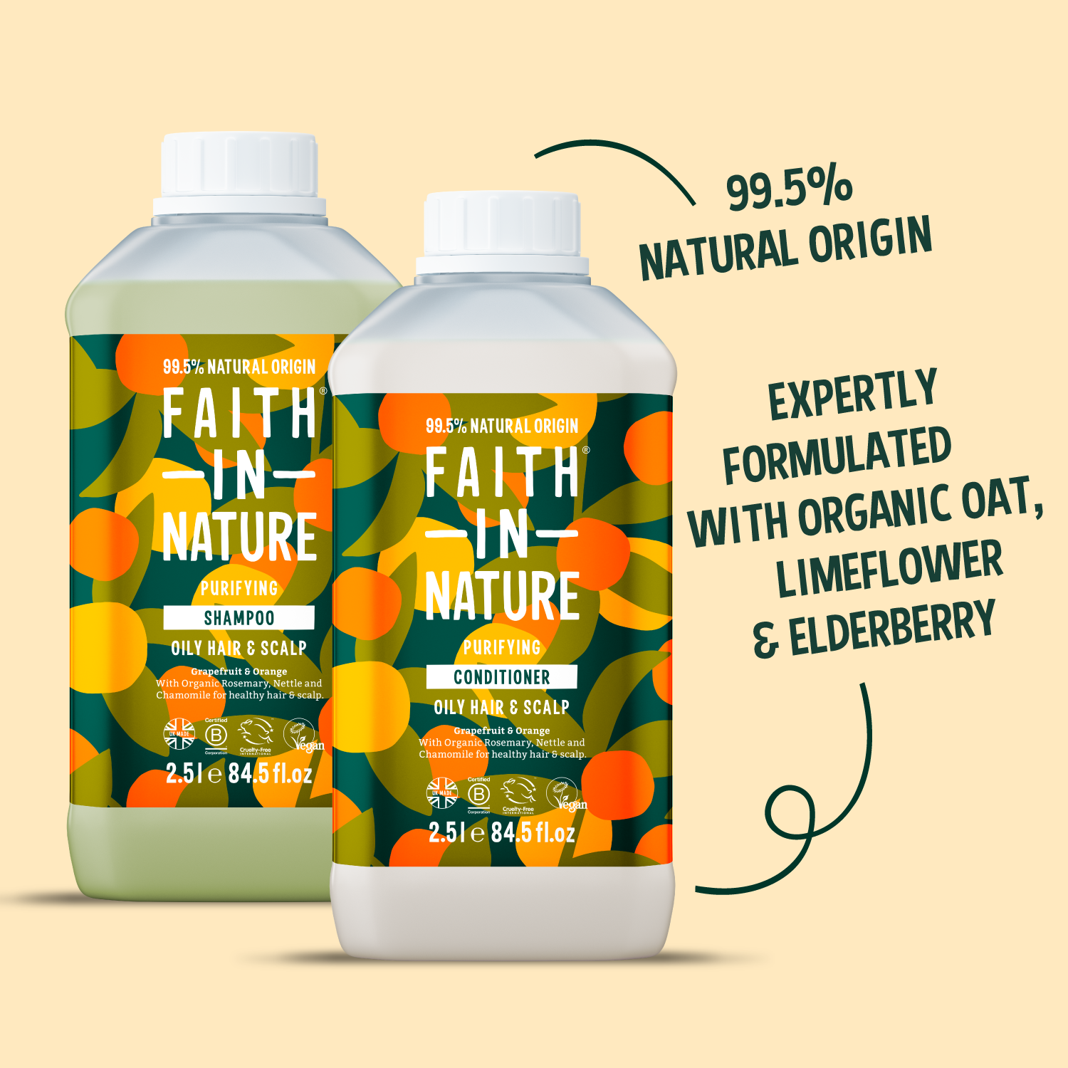Grapefruit & Orange shampoo & conditioner set - 2.5L