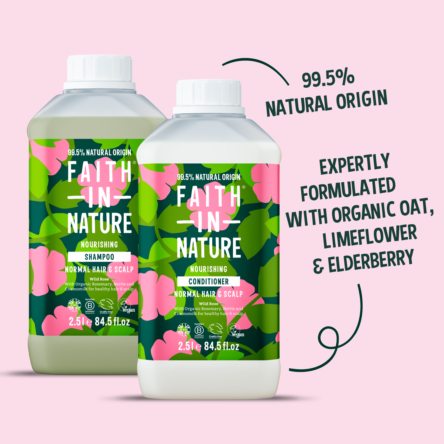 Wild Rose shampoo & conditioner set - 2.5L