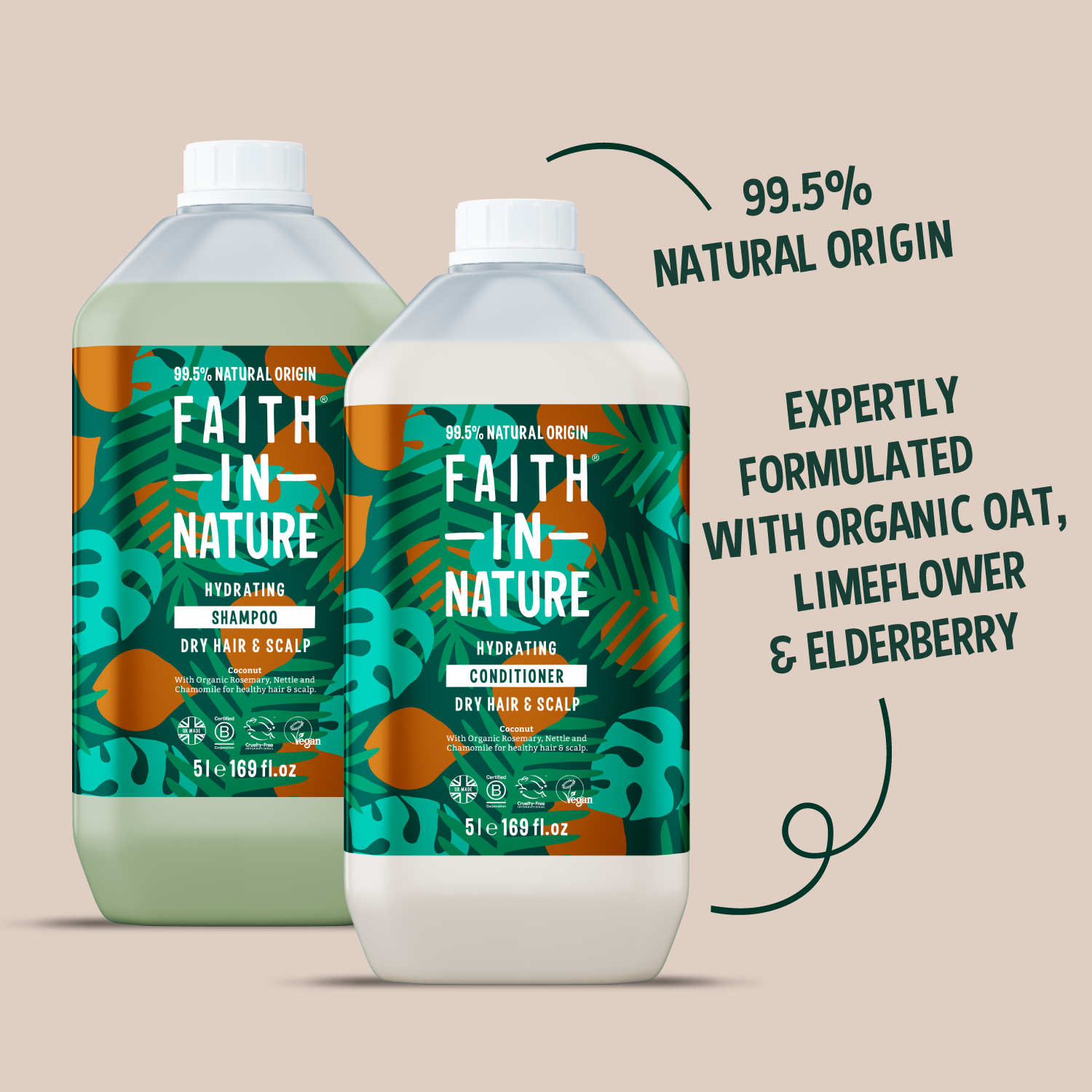 Coconut shampoo & conditioner set - 5L
