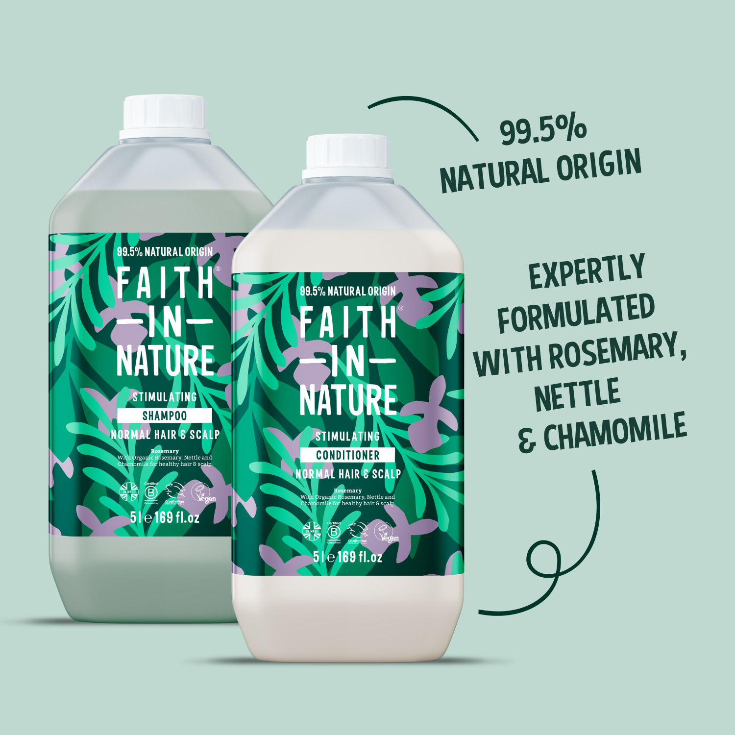 Rosemary shampoo & conditioner set - 5L