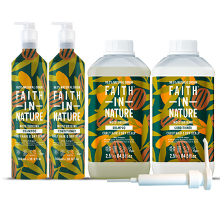 Faith In Nature Curly Hair Shampoo & Conditioner Aluinium Refill Set