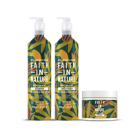 Faith In Nature Curly Hair Aluminium Set  shampoo, conditioner, hair mask
