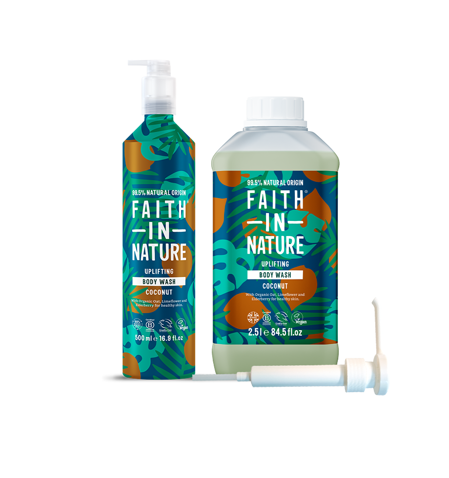 Faith In Nature Organic Coconut Shower Gel - Aluminium Refill set