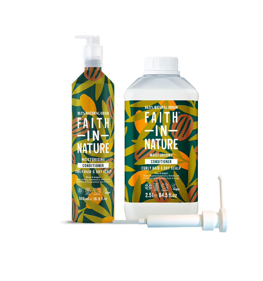 Faith In Nature Shea & Argan Aluminium Refill Conditioner Bundle - for curly hair