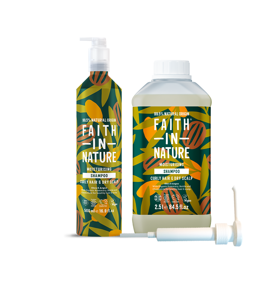 Faith In Nature Shea & Argan Curly Hair Shampoo Aluminium Refill Set
