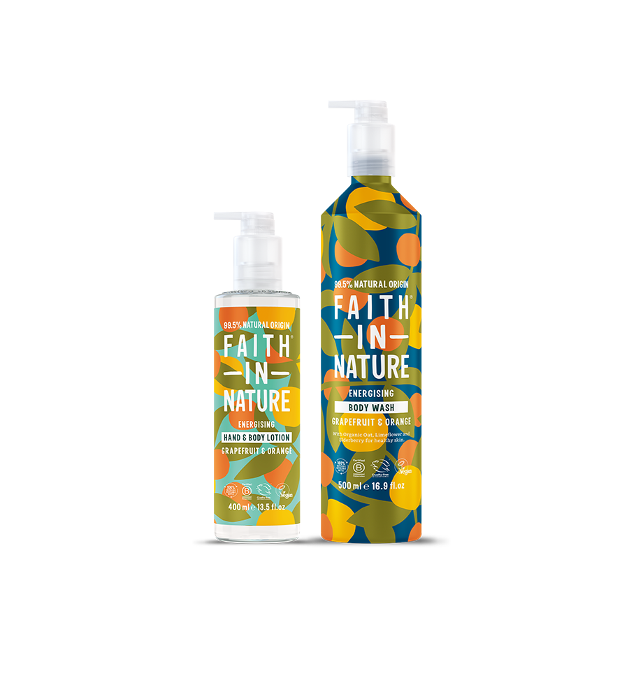 Grapefruit & Orange aluminium body wash & lotion set