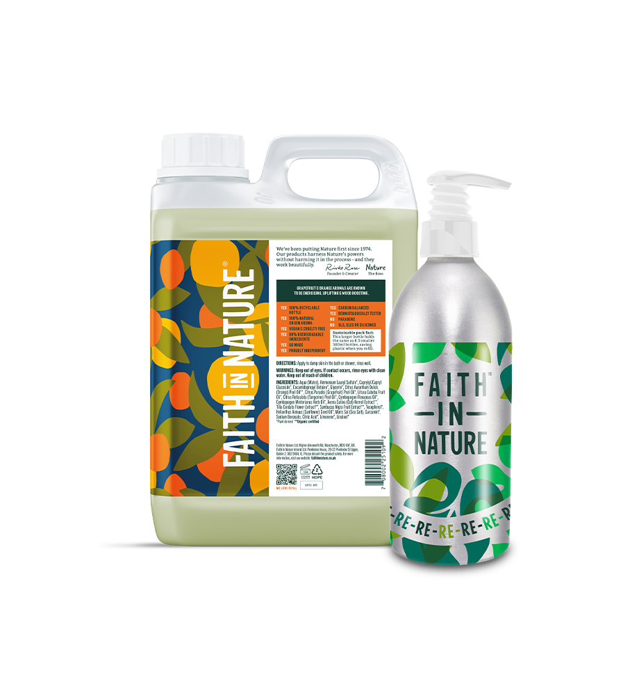 Grapefruit & Orange body wash 2.5L with aluminium refill bottle