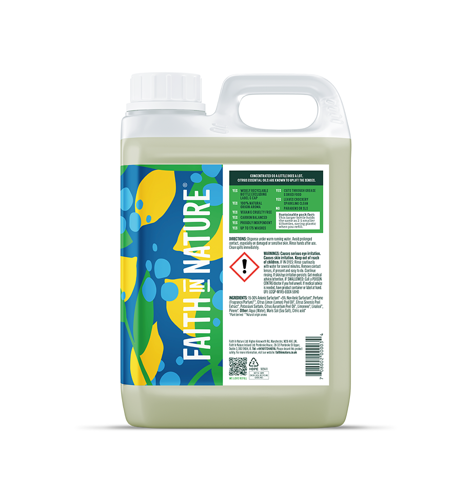Natural Lemon Washing Up Liquid Refill 2.5L