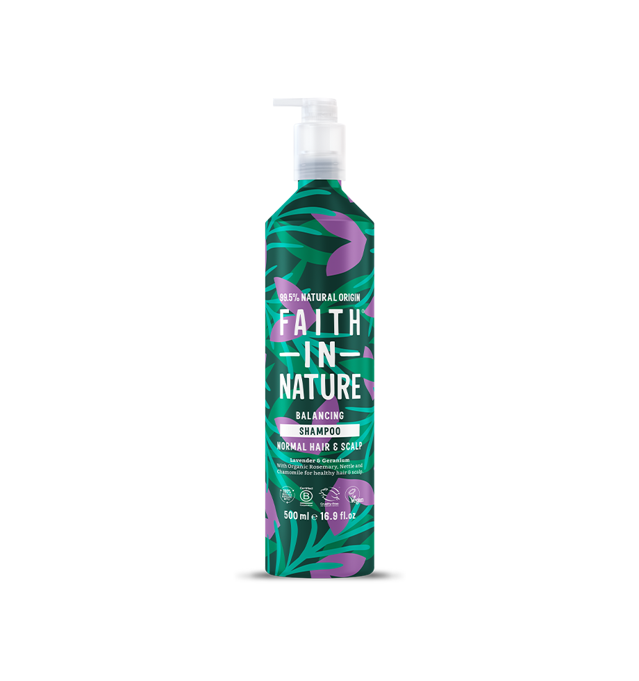Faith In Nature 500ml aluminium Lavender & Geranium shampoo for normal hair