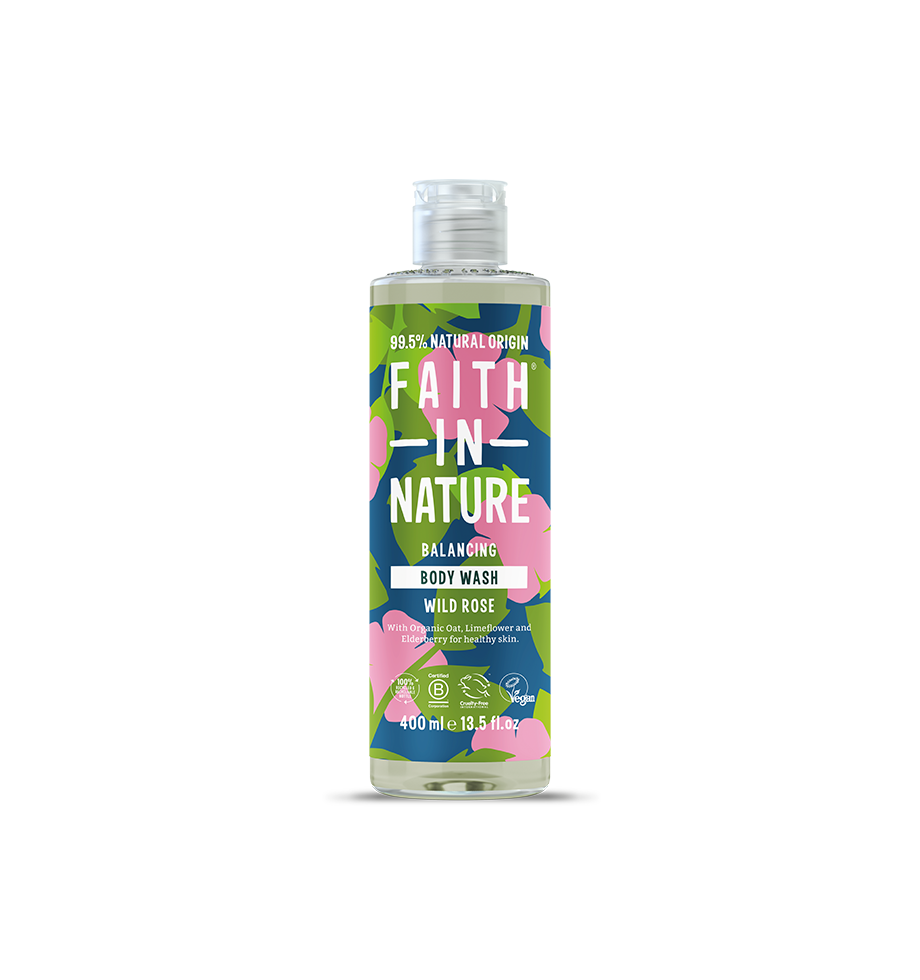 Faith In Nature Balancing Wild Rose Natural Shower Gel in 400ml