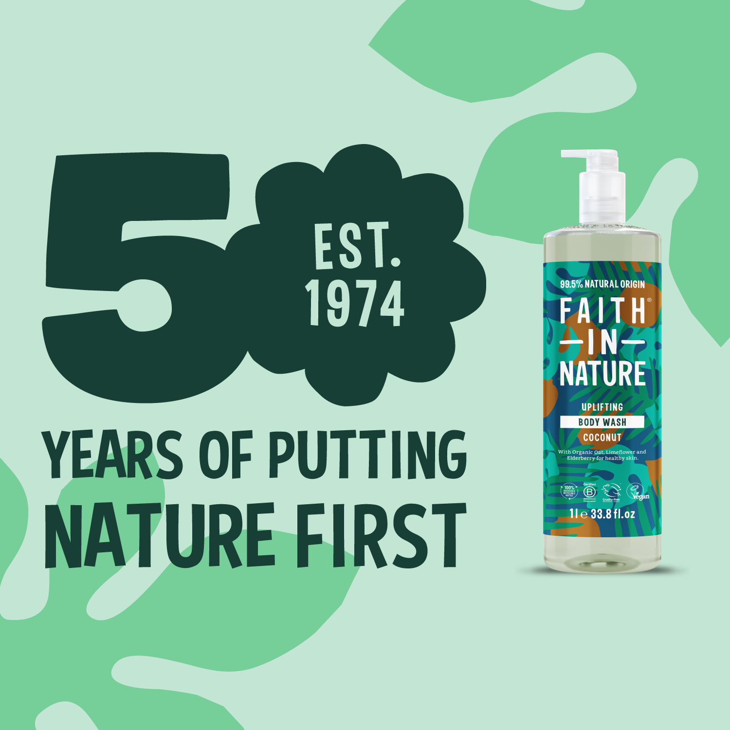 Natural coconut oil shower gel 1L