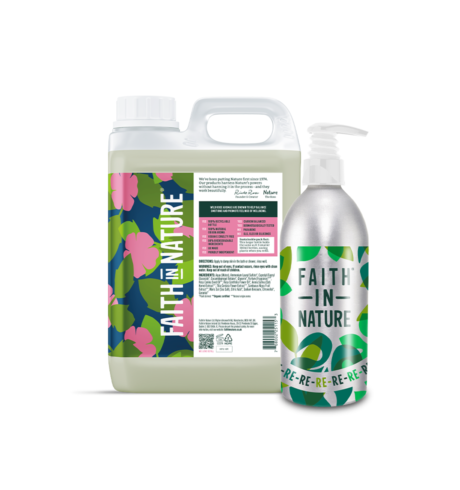 Wild Rose body wash 2.5L with aluminium refill bottle